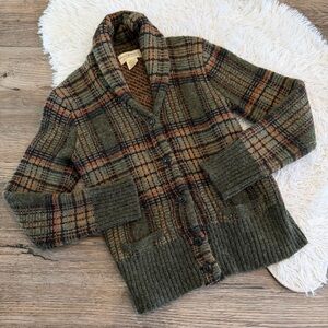 Denim & Supply Ralph Lauren Plaid Cardigan XS Forestcore Dark Academia Grandpa